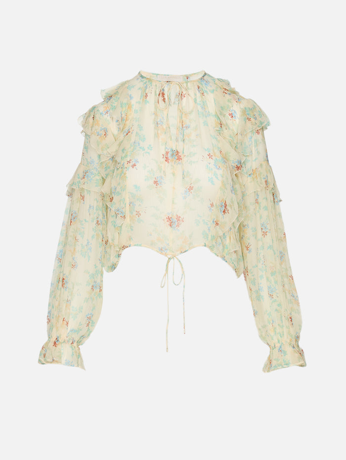Delfina Silk Blouse,ULLA JOHNSON,MOON PETAL,Image 1
