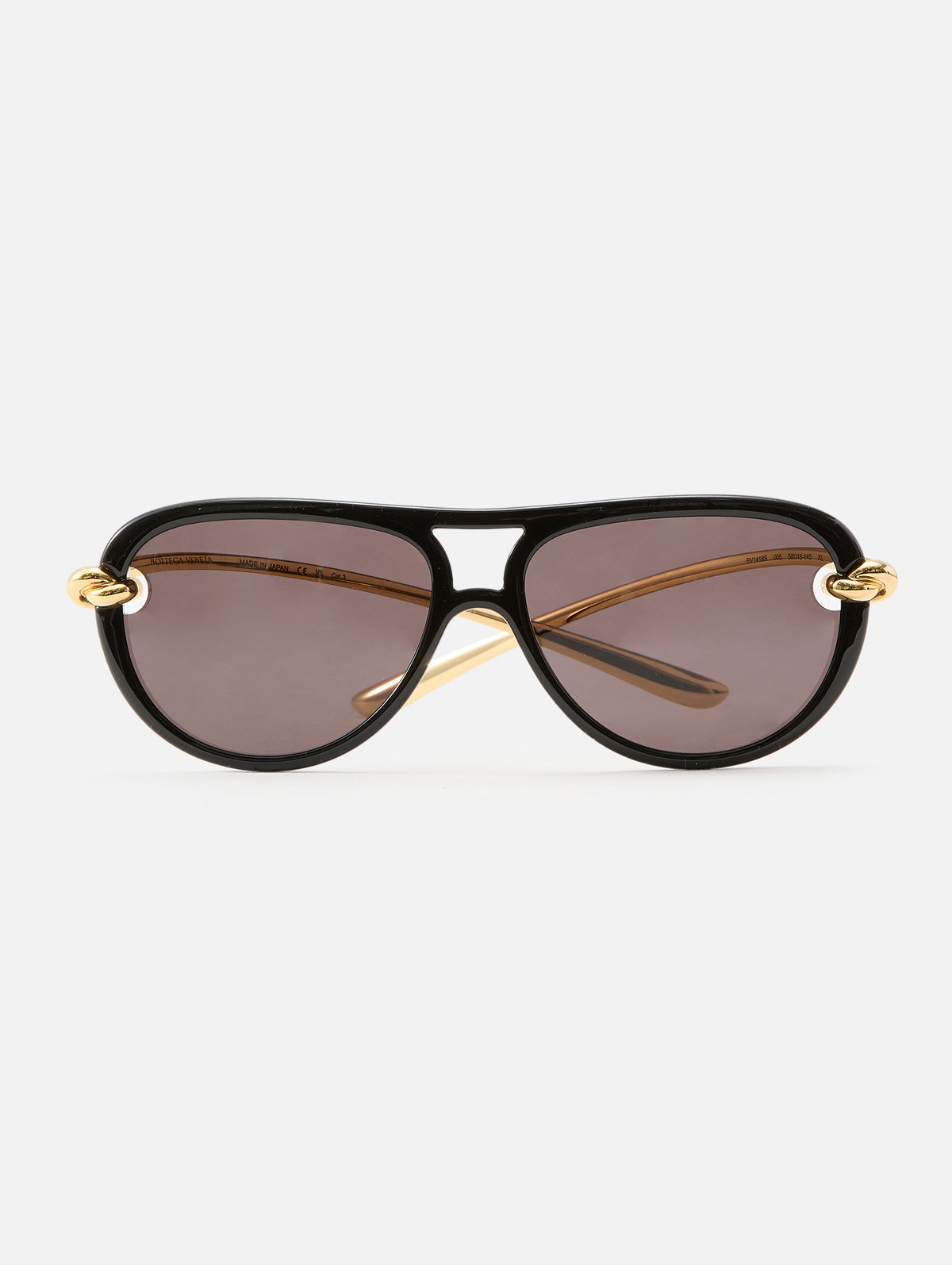 Knot Aviator Sunglasses,KERING EYE - BOTTEGA VENETA,BLACK,Image 1