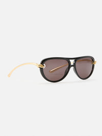 Knot Aviator Sunglasses,KERING EYE - BOTTEGA VENETA,BLACK,Image 2
