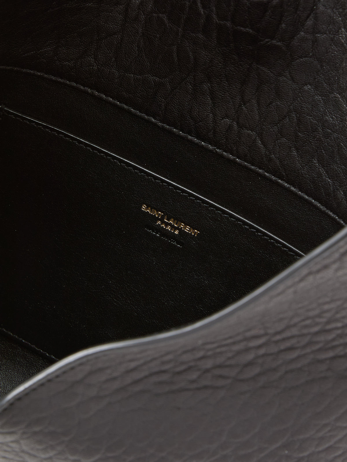 Leather Envelope Pouch,SAINT LAURENT,NOIR,Image 3