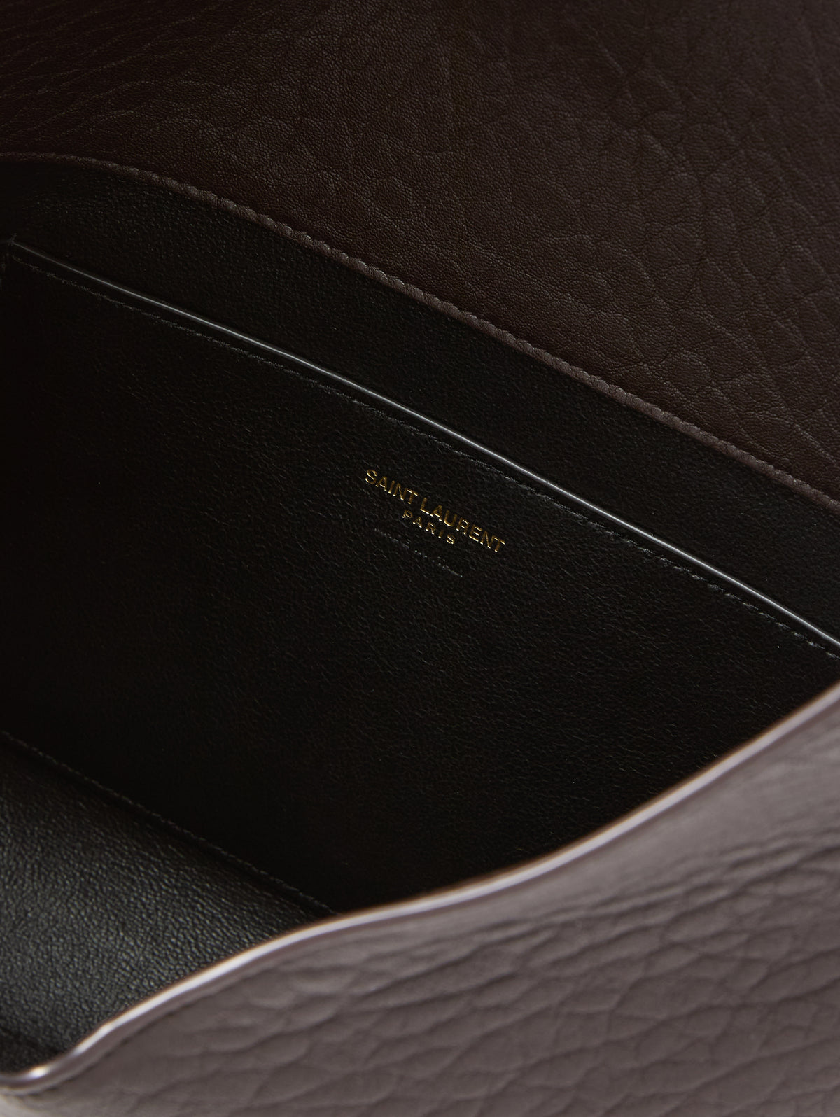 Leather Envelope Pouch,SAINT LAURENT,SANTAL,Image 3