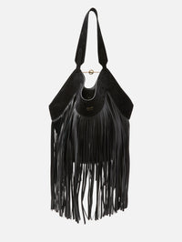 Lotus Small Fringe Tote,KHAITE,BLACK,Image 1