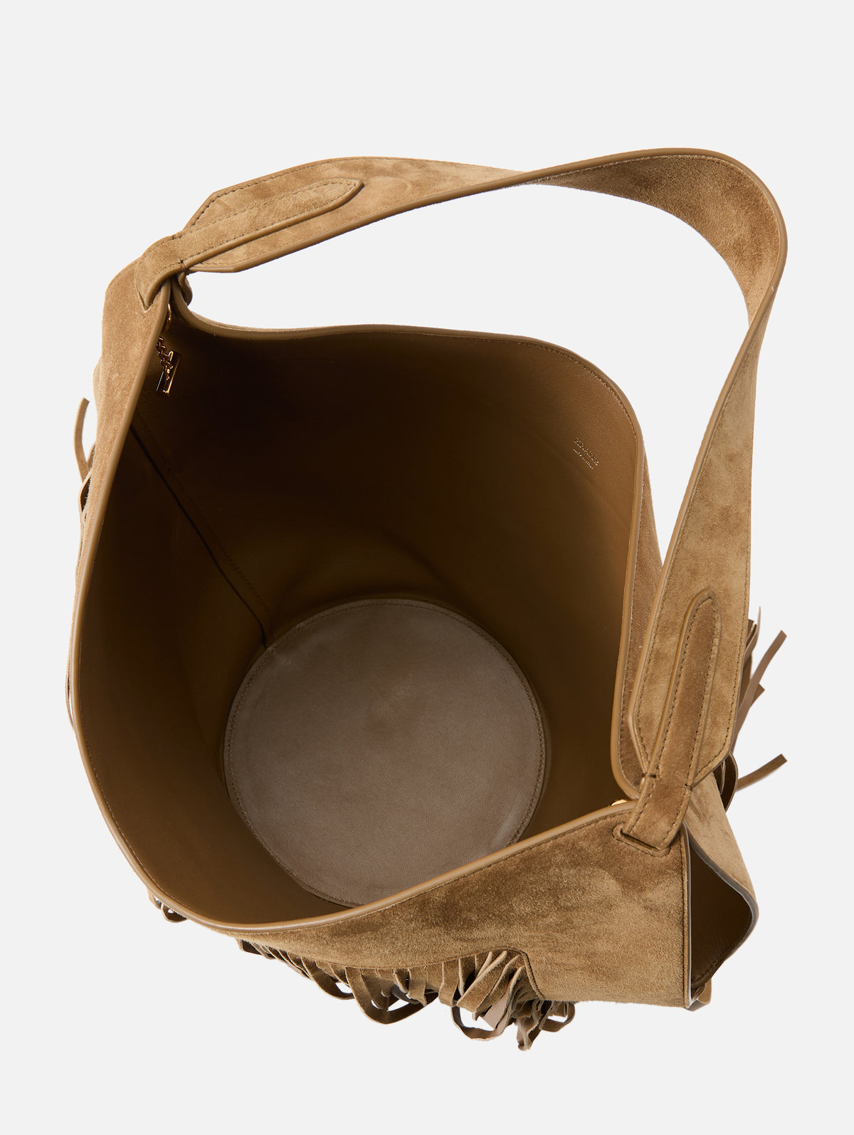 Lotus Small Fringe Tote,KHAITE,MUD,Image 3