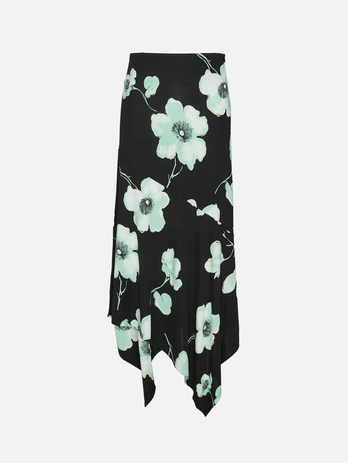 Floral Belted Skirt,ALAIA,NOIR AQUA,Image 1