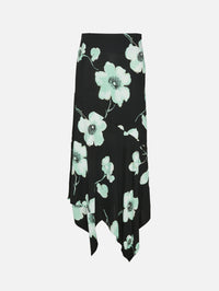 Floral Belted Skirt,ALAIA,NOIR AQUA,Image 1