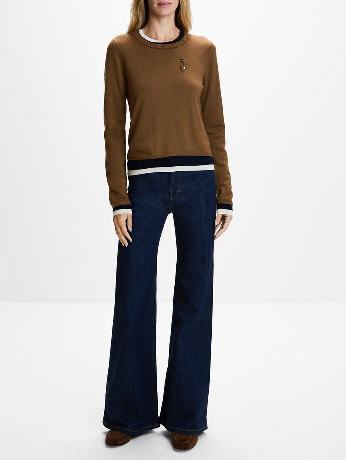 Triple Layer Sweater,MONSE,BROWN/MID/IVORY,Image 1