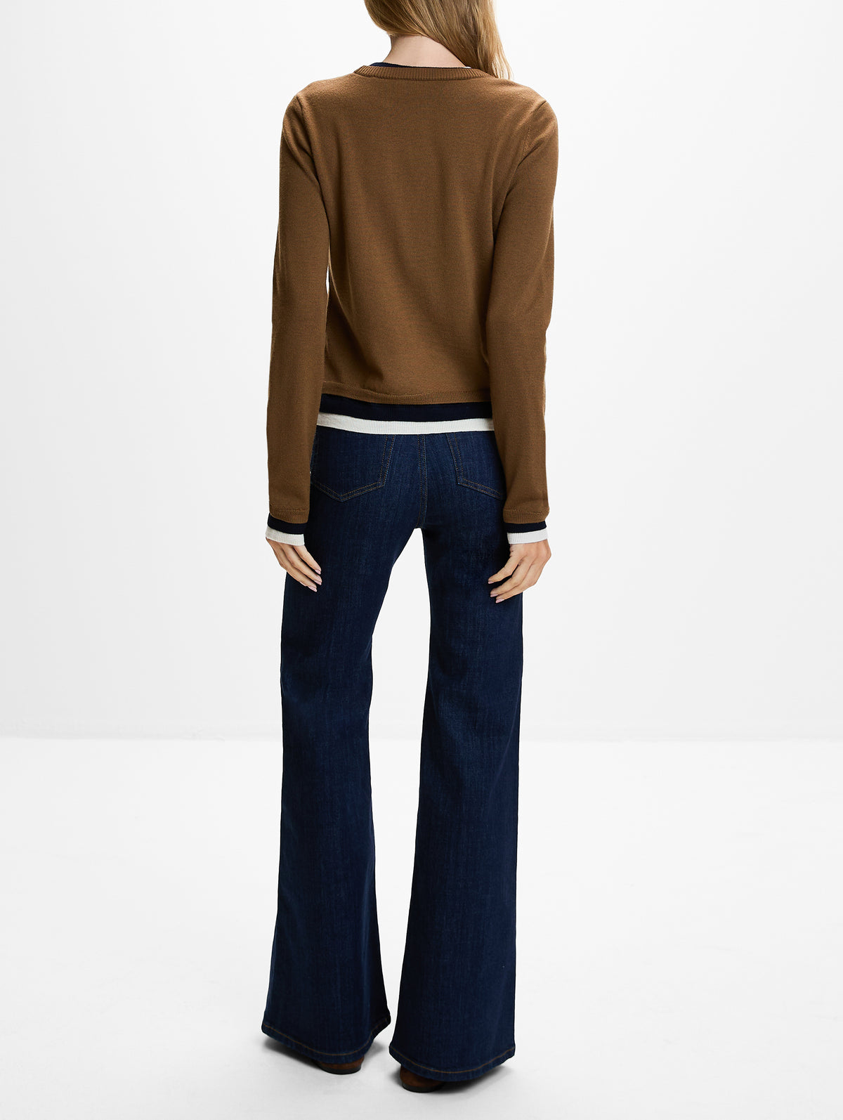 Triple Layer Sweater,MONSE,BROWN/MID/IVORY,Image 3