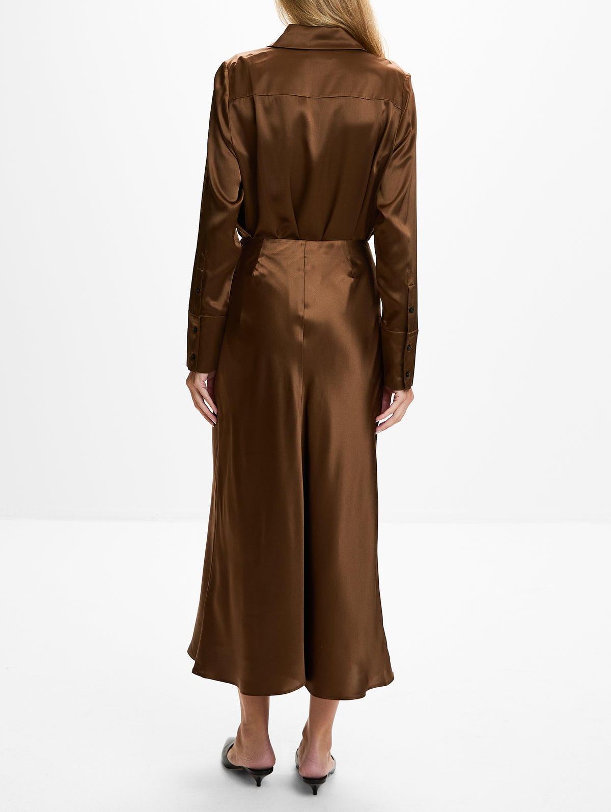 Silk Shirt,CO,CHOCOLATE,Image 3