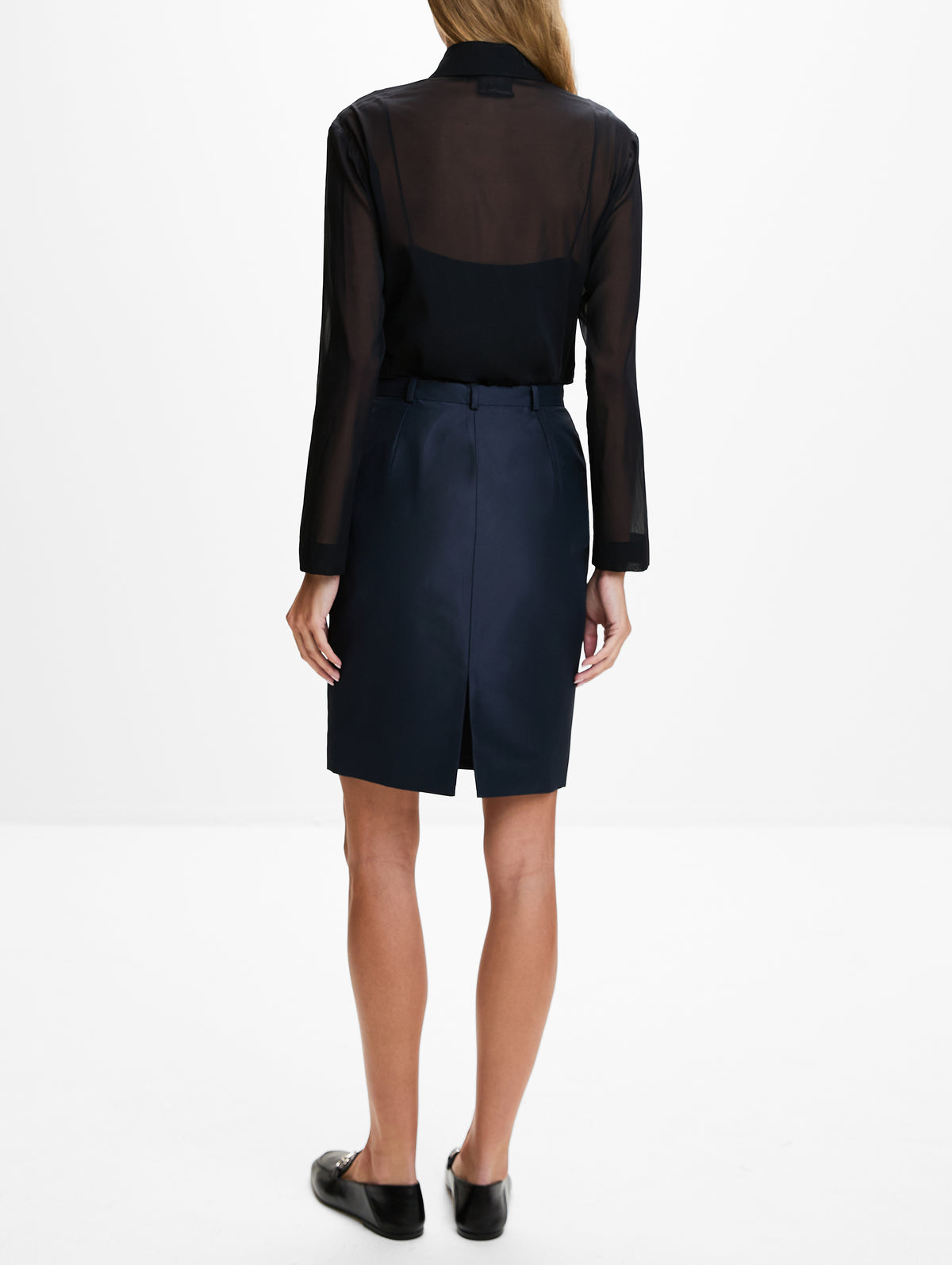 Silk Faille Skirt,GUCCI,INK,Image 4