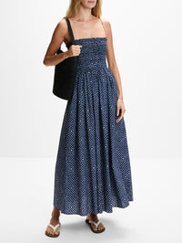 Shirred Bodice Dress,MATTEAU,BLUEBELL,Image 2