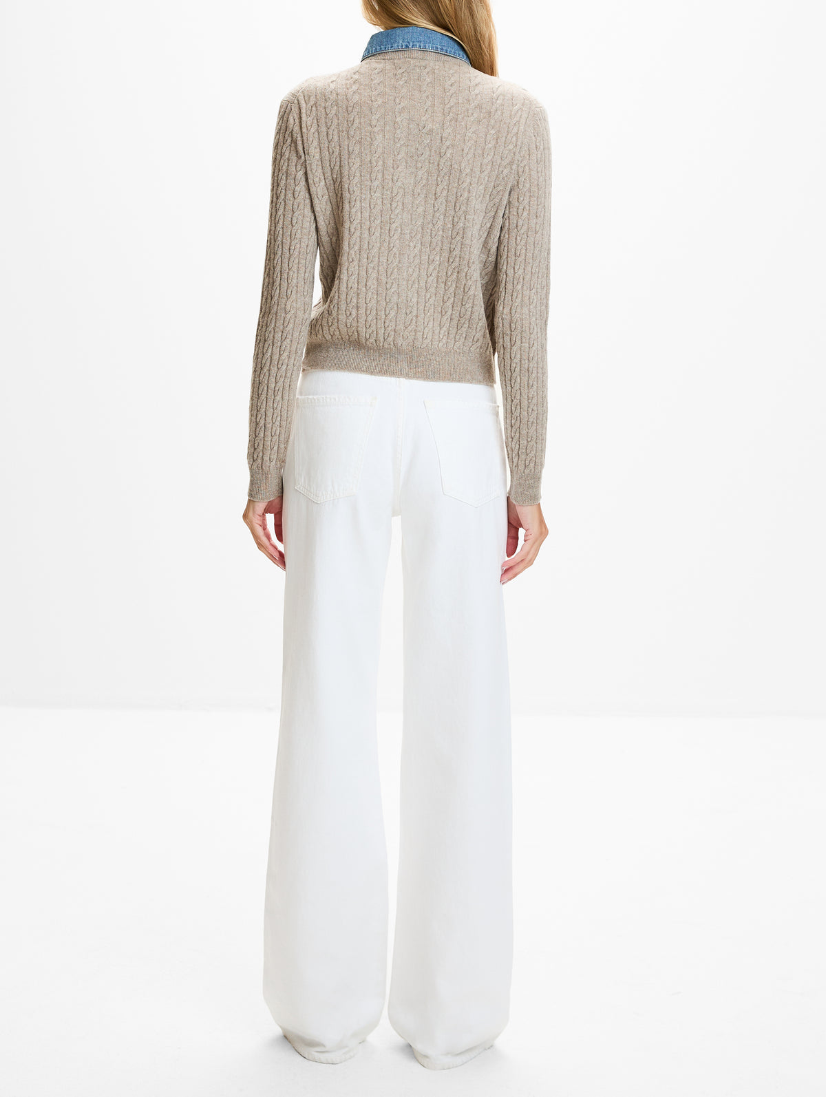 Collared Cardigan,MIU MIU,SAND,Image 3