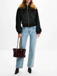 Small East West Shopping Tote,SAINT LAURENT,ROUGE CABE,Image 2