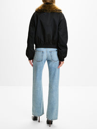 Shearling Jacket,SAINT LAURENT,BLACK,Image 3
