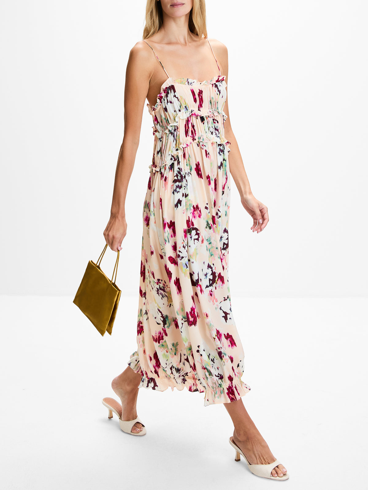 Clove Cami Silk Dress,ULLA JOHNSON,SUMMER GARDEN,Image 3