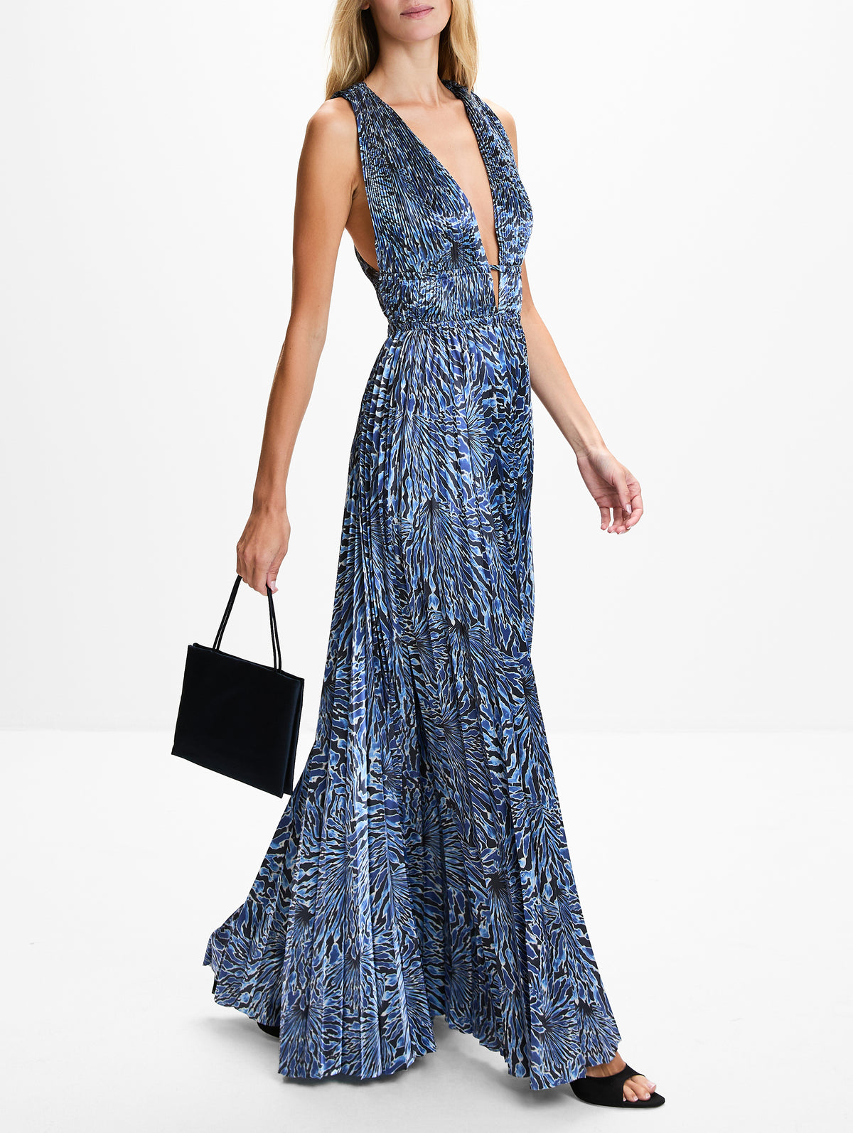 Lena Satin Gown,ULLA JOHNSON,LAPIS,Image 3