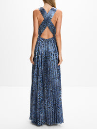Lena Satin Gown,ULLA JOHNSON,LAPIS,Image 4