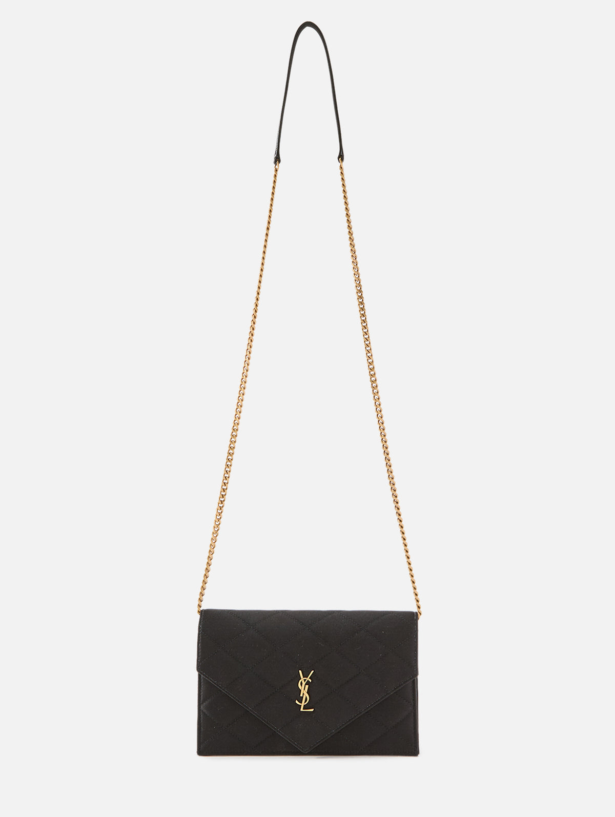 Satin Chain Wallet,SAINT LAURENT,NOIR,Image 1