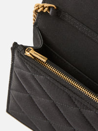 Satin Chain Wallet,SAINT LAURENT,NOIR,Image 3