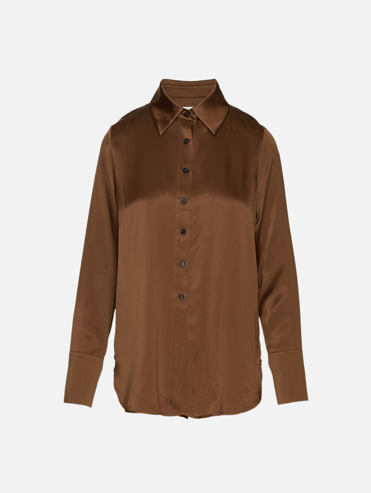 Silk Shirt,CO,CHOCOLATE,Image 1