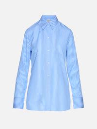Striped Poplin Shirt,TOTÉME,BLUE/WHITE,Image 1