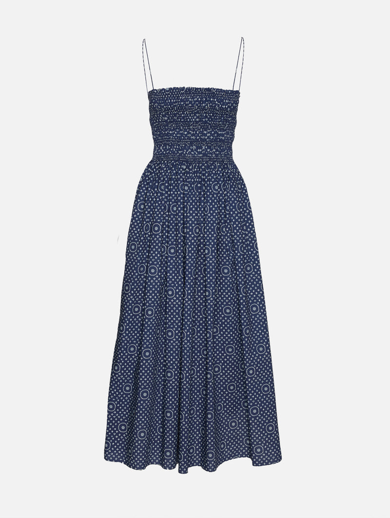 Matteau Shirred Bodice Dress in Blue