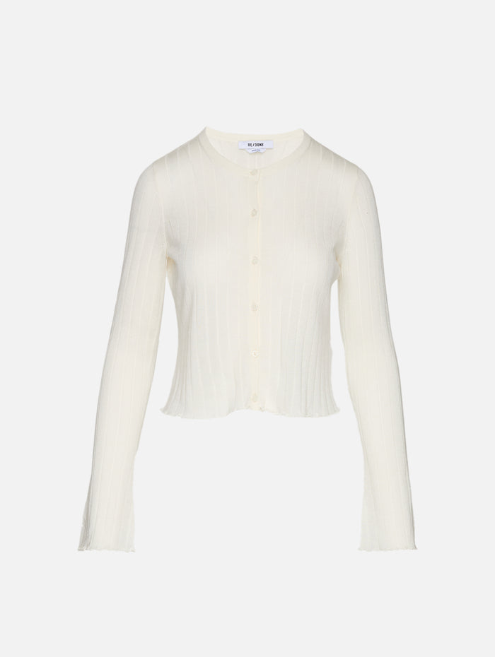 Isabelle Cardigan,RE/DONE,WHITE,Image 1