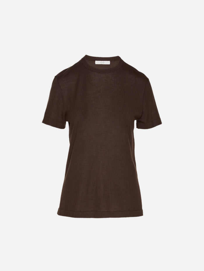Cashmere Tee,CO,CHOCOLATE,Image 1