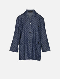 Denim Logo Jacket,GUCCI,BLUE,Image 1