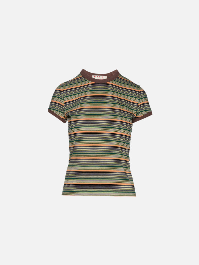 Striped T-Shirt,MARNI,ALKEKENGI,Image 1
