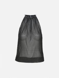 Nikki Halterneck Top,NILI LOTAN,OBSIDIAN/IVORY POLKA DOT,Image 1