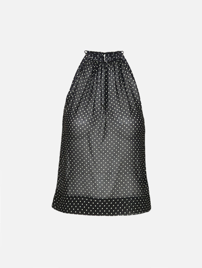 Nikki Halterneck Top,NILI LOTAN,OBSIDIAN/IVORY POLKA DOT,Image 1