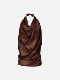 Oil Moire Scarf Top,KALLMEYER,CACAO,Image 2