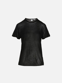 Silk Tee,TOTÉME,BLACK,Image 1