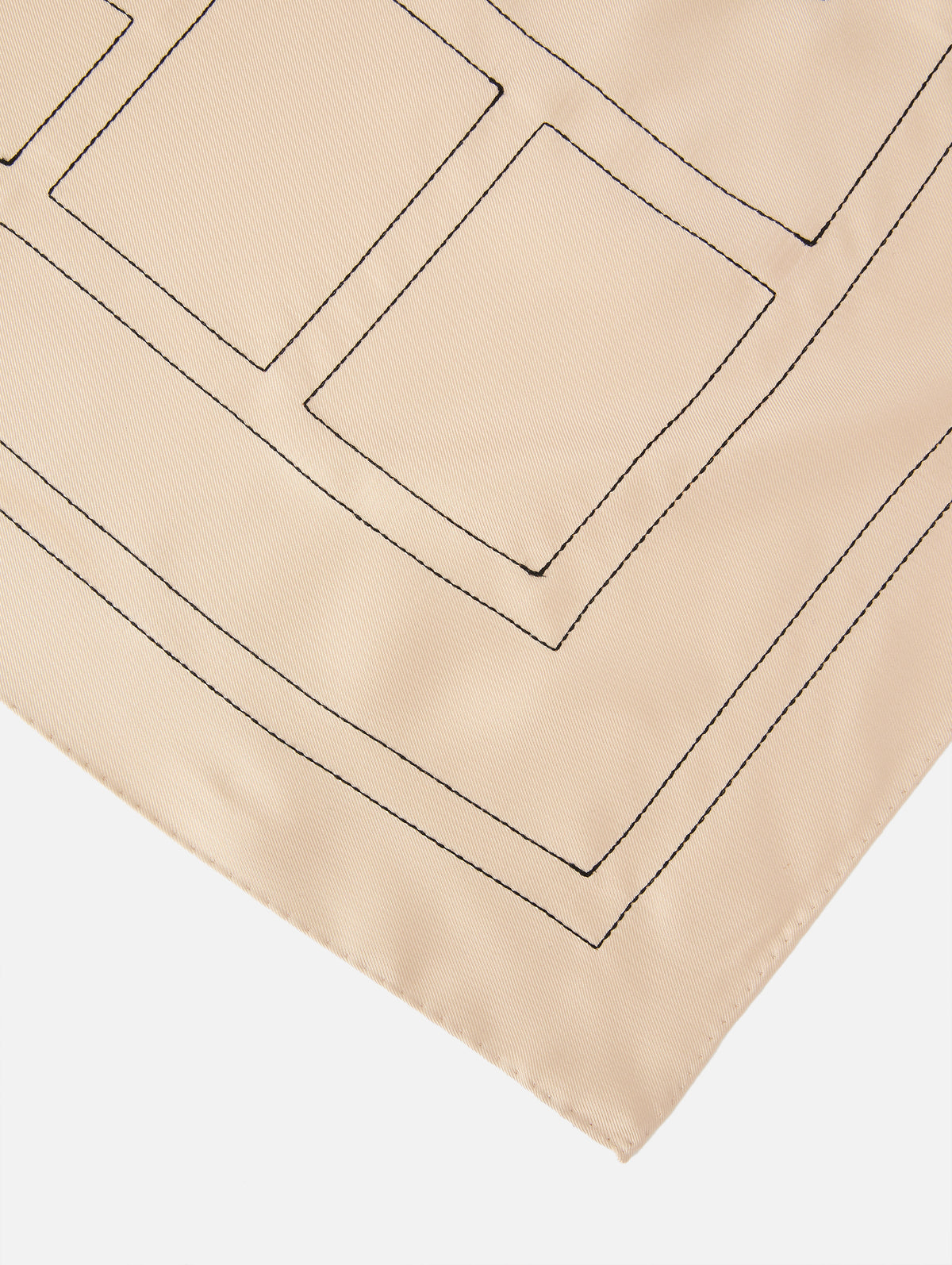 Embroidered Monogram Scarf,TOTÉME,IVORY,Image 2