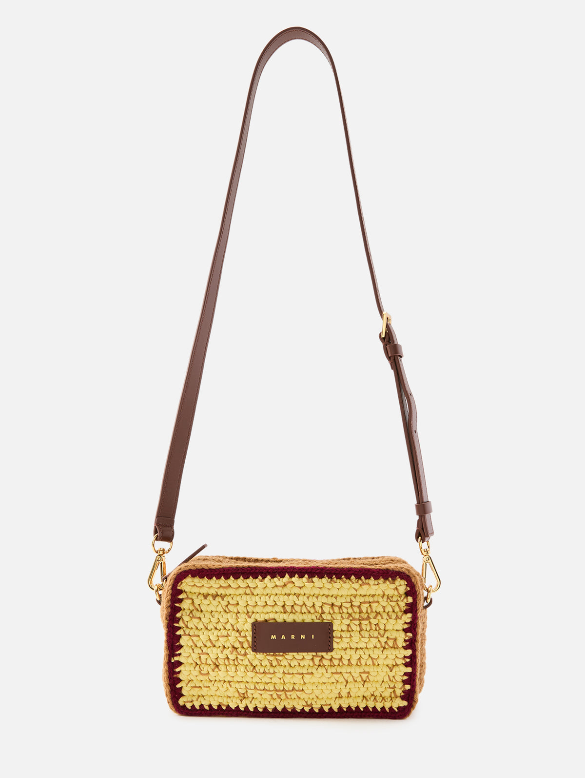 Knitted Camera Case Bag,MARNI,CURDS AND WHEY,Image 1