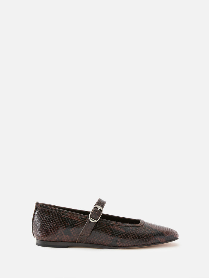 Mary Jane Ballet Flat,LE MONDE BERYL,SNAKE CHOCOLATE,Image 1