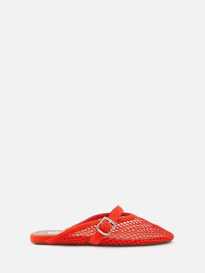 Fishnet Mule,ALAIA,ORANGE,Image 1