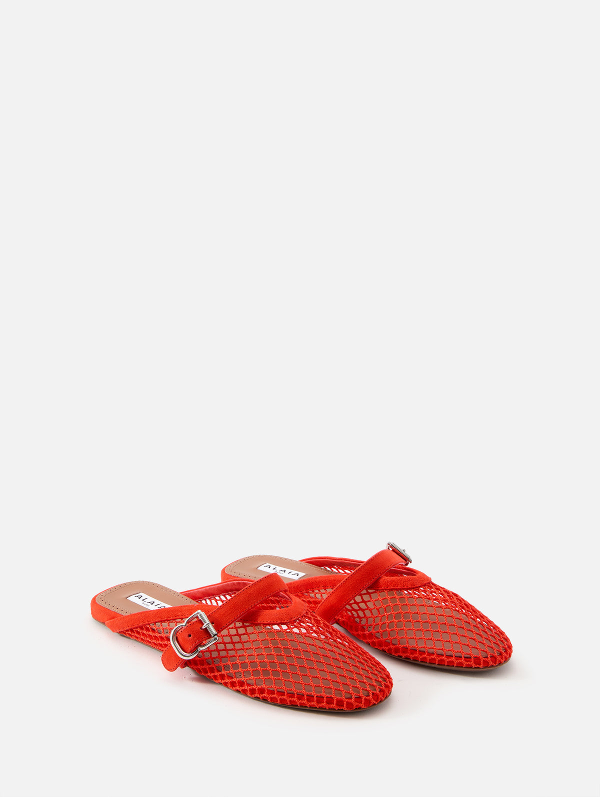 Fishnet Mule,ALAIA,ORANGE,Image 2
