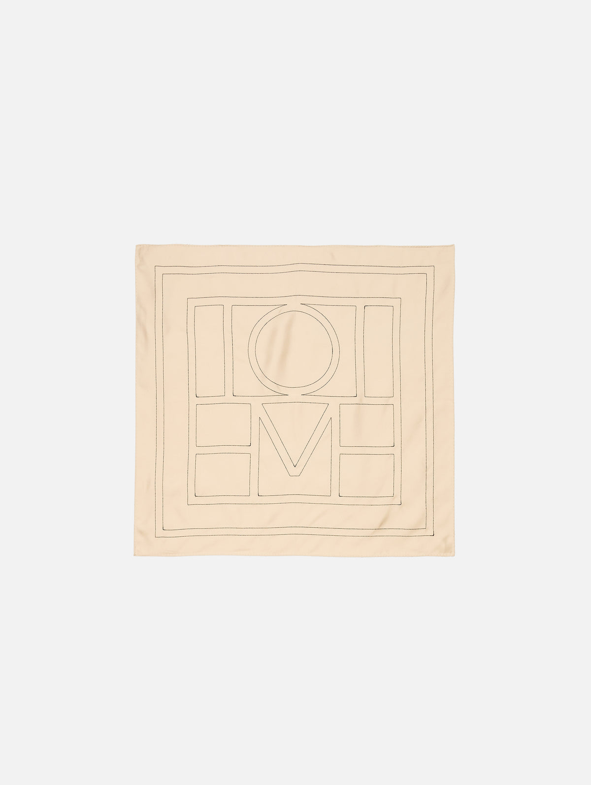 Embroidered Monogram Scarf,TOTÉME,IVORY,Image 1