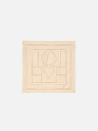 Embroidered Monogram Scarf,TOTÉME,IVORY,Image 1