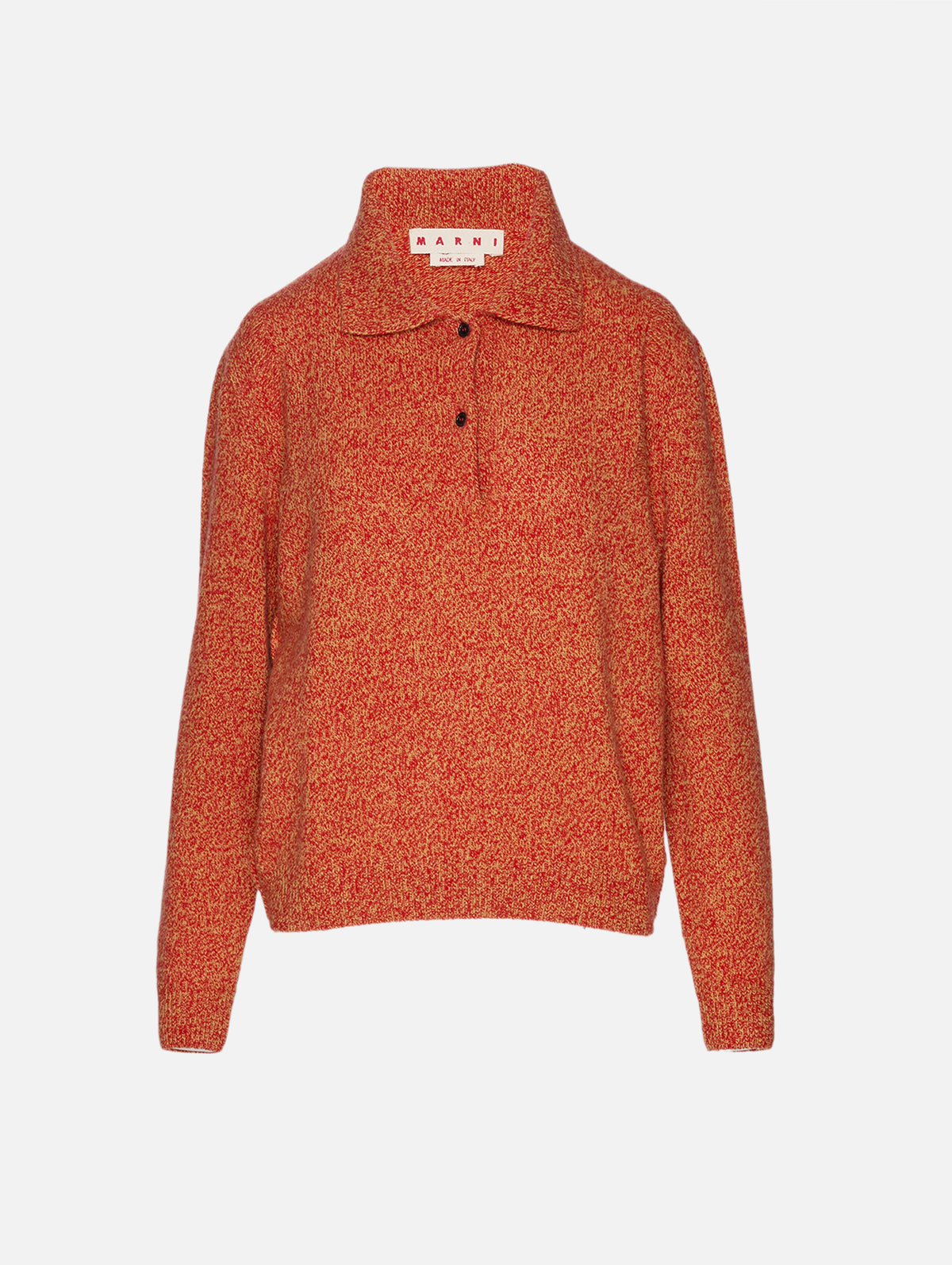 Polo Sweater,MARNI,HOT RED,Image 2