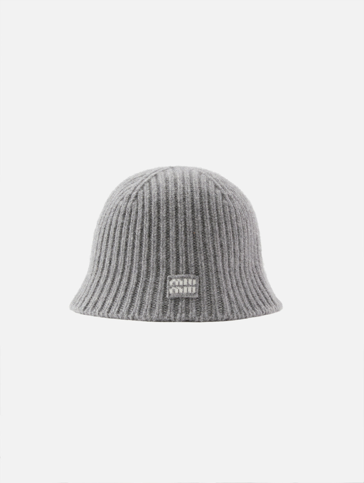 Knit Bucket Hat,MIU MIU,GRIGIO,Image 1