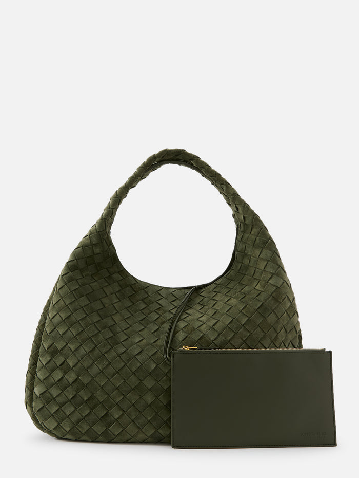 Large Campana Bag,BOTTEGA VENETA,GREEN TWEED,Image 1