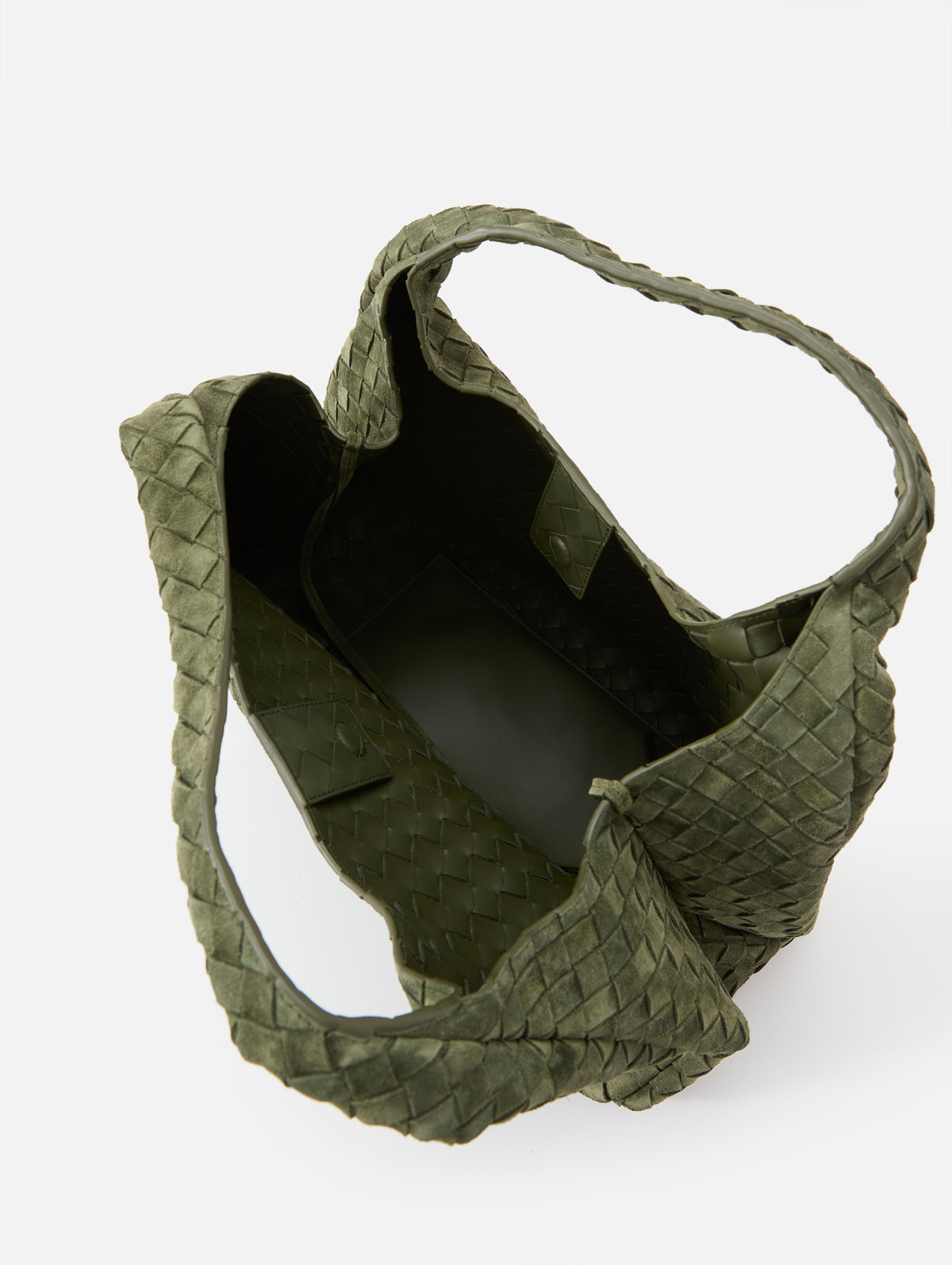 Large Campana Bag,BOTTEGA VENETA,GREEN TWEED,Image 3