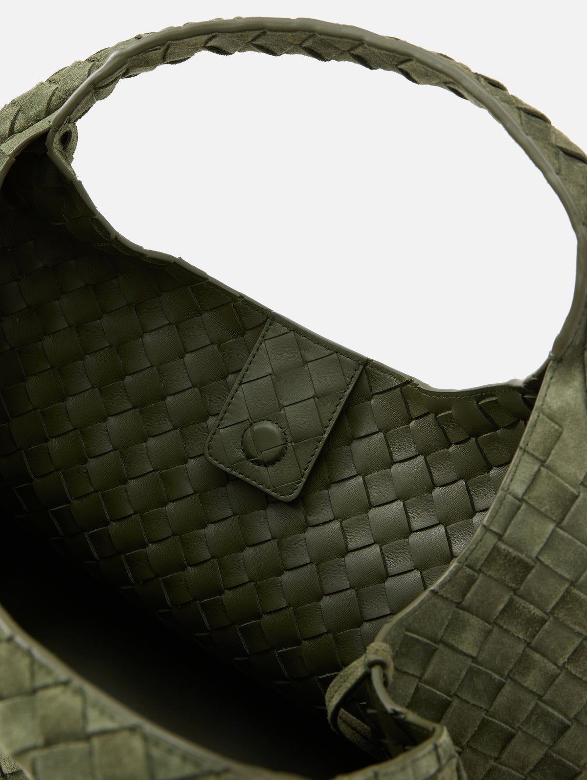 Large Campana Bag,BOTTEGA VENETA,GREEN TWEED,Image 4