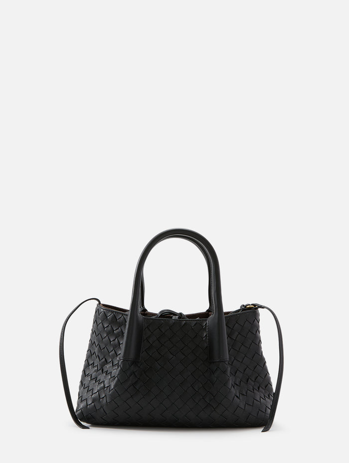Small Pinacoteca Tote Bag,BOTTEGA VENETA,BLACK/FONDANT,Image 1