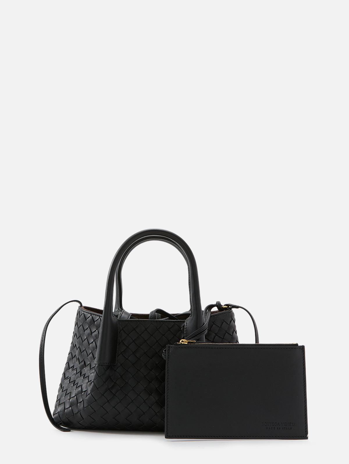 Small Pinacoteca Tote Bag,BOTTEGA VENETA,BLACK/FONDANT,Image 2