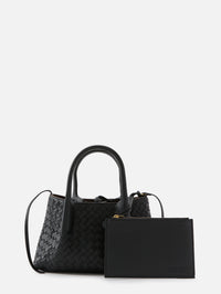 Small Pinacoteca Tote Bag,BOTTEGA VENETA,BLACK/FONDANT,Image 2