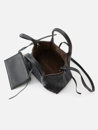 Small Pinacoteca Tote Bag,BOTTEGA VENETA,BLACK/FONDANT,Image 4