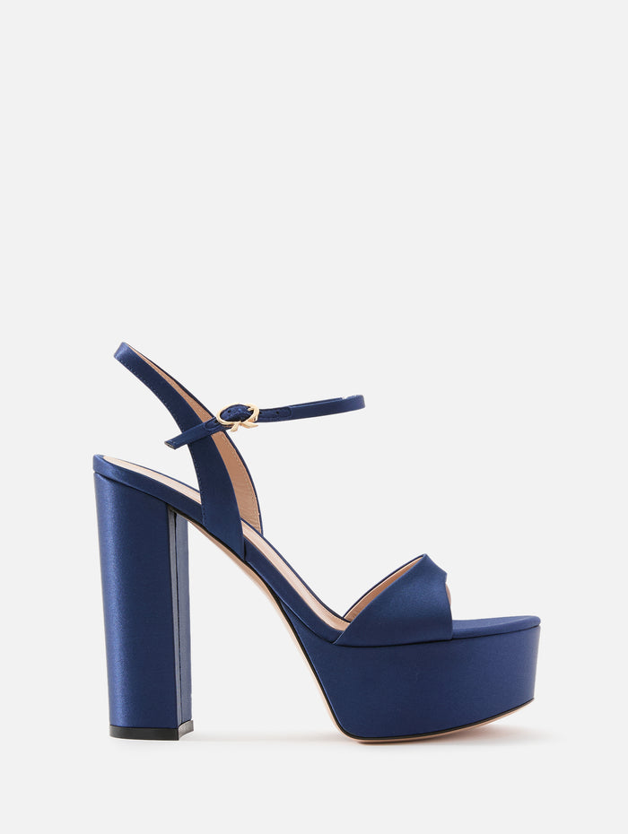 Crepe Satin Platform,GIANVITO ROSSI,DENIM BLUE,Image 1